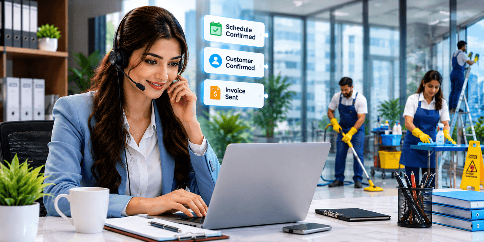 Cleaning business scheduling problem